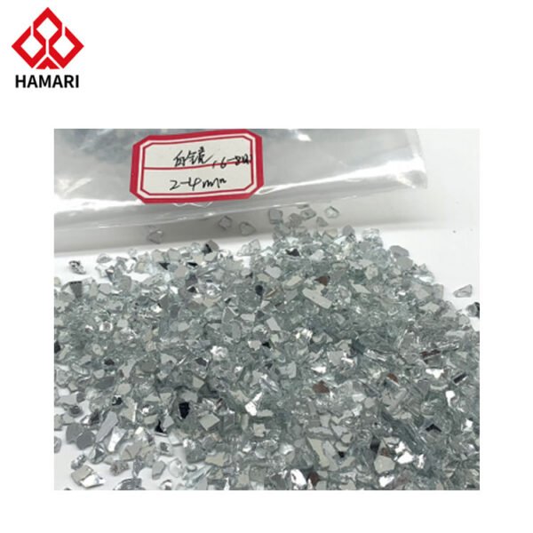 White mirror glass sand